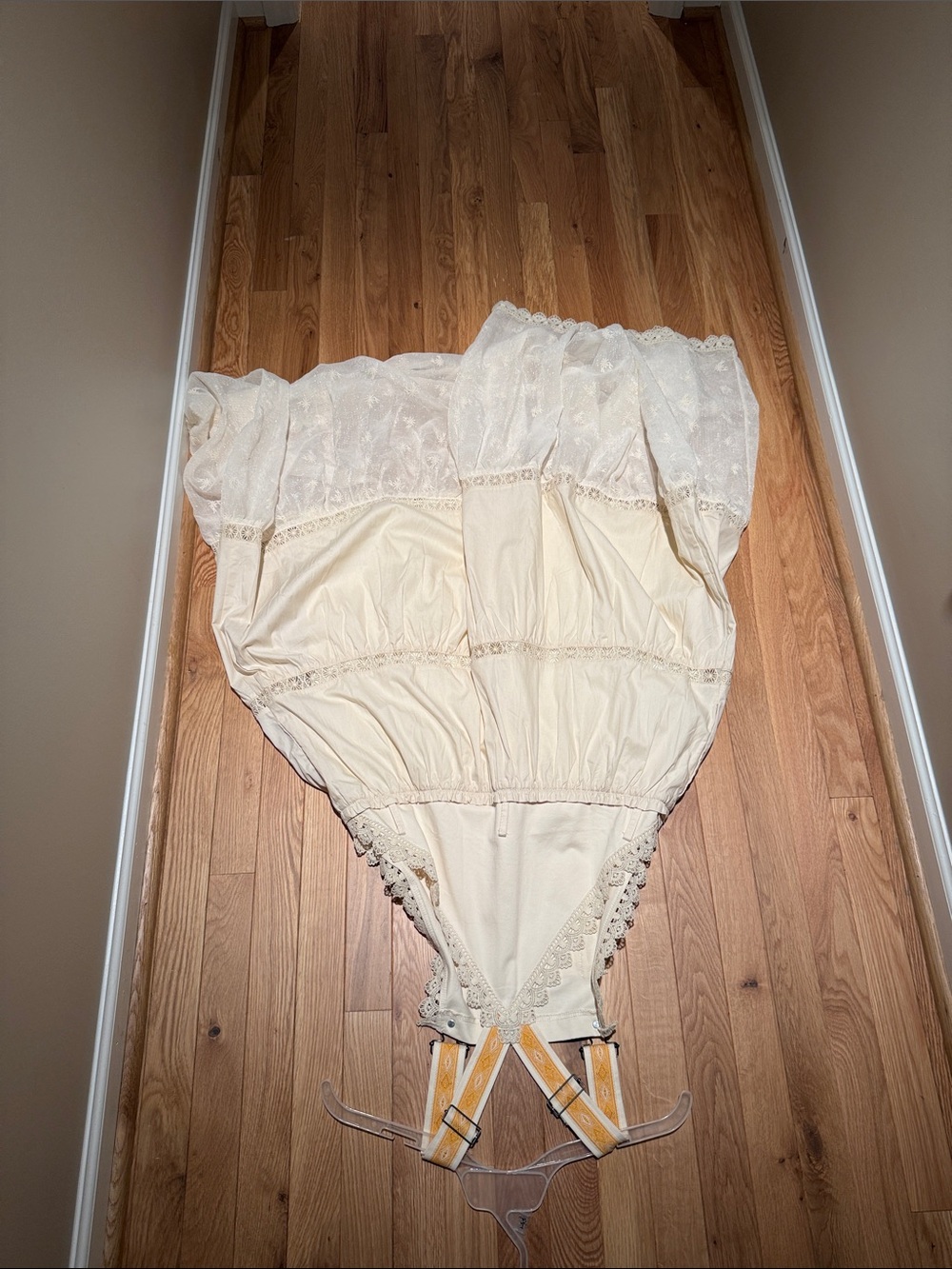 Listicle Cream Maxi Dress with Yellow Straps - Picture 2 of 5